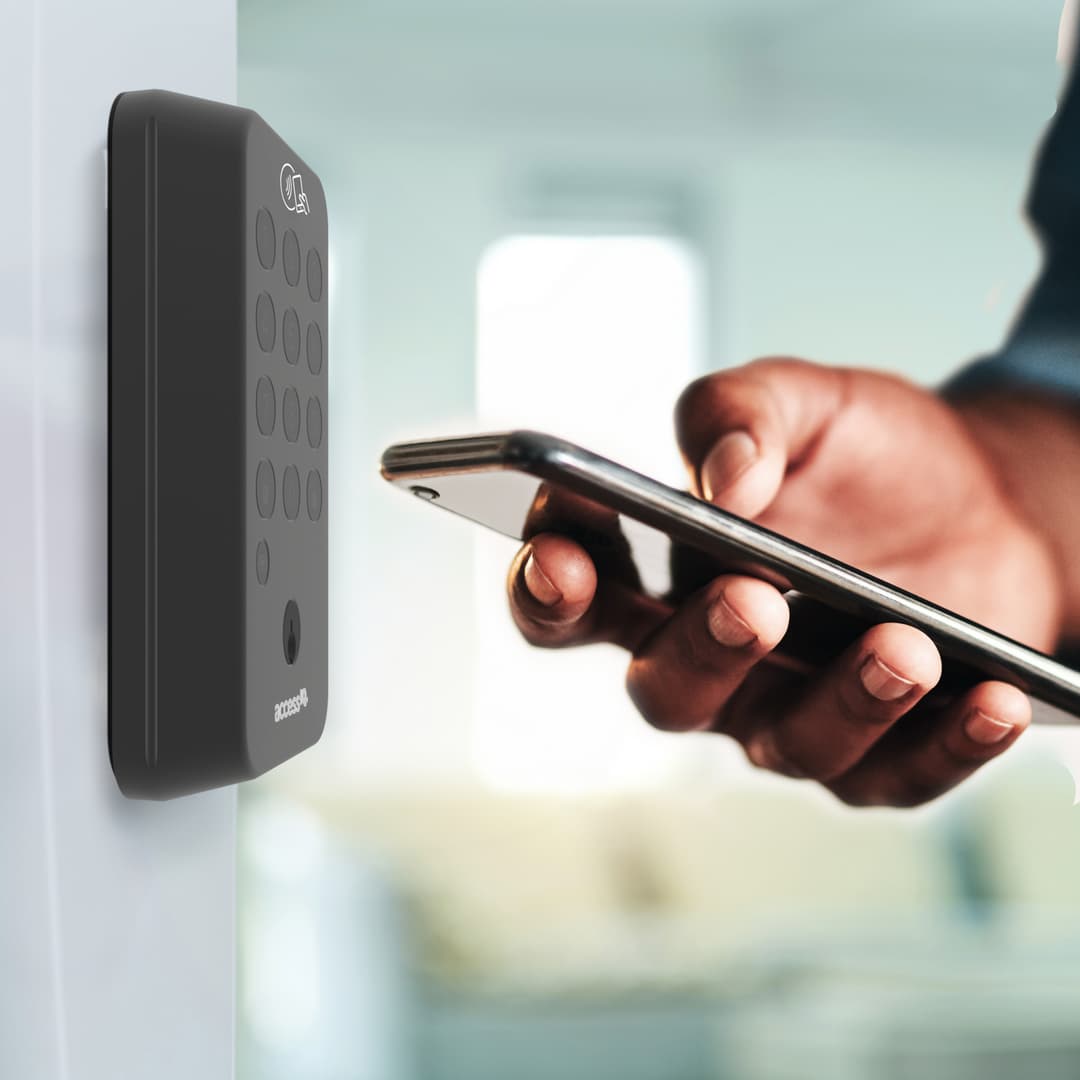 Mobile phone near keypad